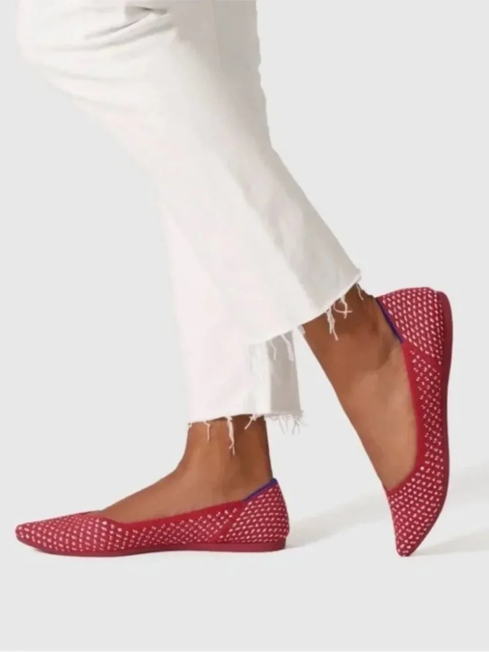 Rothy's The Point Flats in Red Apple Honeycomb, Size 7